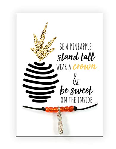 Pracht Creatives Hobby 6014-08055 Armband mit Ananas Anhänger und Karte mit passendem Spruch ideal als kleine Aufmerksamkeit oder als Geschenk, für Ihre Liebsten, Freunde und Verwandte Pracht Creatives Hobby 6014-08055 Armband mit Ananas Anhänger und Karte mit passendem Spruch ideal als kleine Aufmerksamkeit oder als Geschenk, für Ihre Liebsten, Freunde und Verwandte von Pracht Creatives Hobby