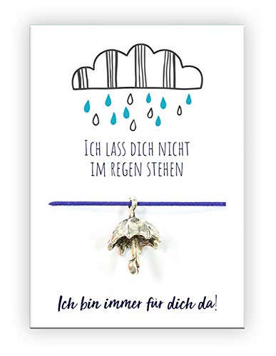 Pracht Creatives Hobby 6014-08315 Armband mit Regenschirm Anhänger und Karte mit passendem Spruch als Aufmerksamkeit, Dankeschön oder Geschenk für den Partner, für Freunde oder Verwandte von Pracht Creatives Hobby