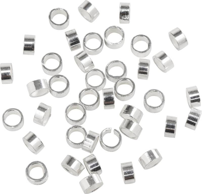 Pracht Schmuckset Quetschperlen, 925er Sterling-Silber, 40 Stk. von Pracht