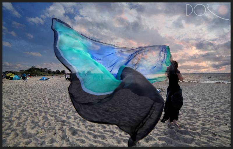 Handbemalter Schmetterlings-Seidenschleier. Bauchtanz Zubehör Custom Order von PracowniaDor