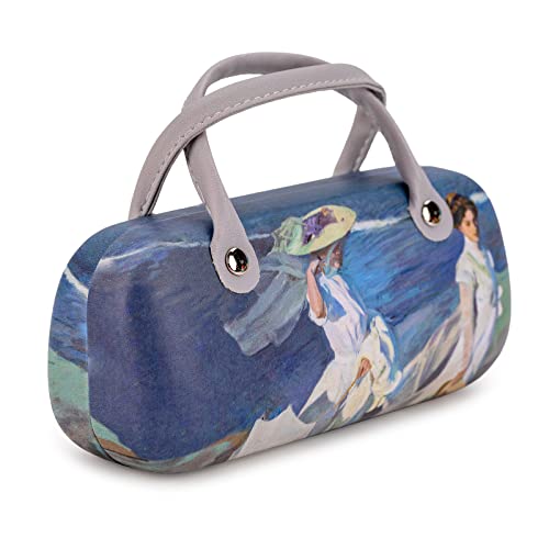 PracticDomus - Universeller Hartschalenkoffer für Brillen, Flexverschluss und flexible Griffe, innen mit Velours-Kunstleder ausgekleidet, 6- Damen Strand, 16 x 7 cm von PracticDomus