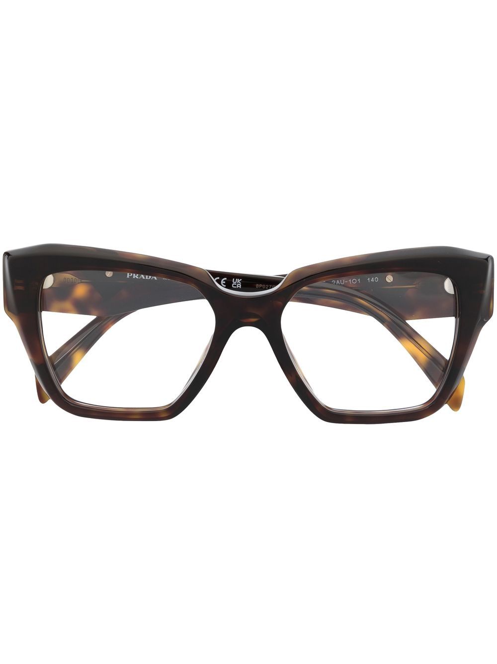 Prada Eyewear Brille mit Logo-Schild - Braun von Prada Eyewear