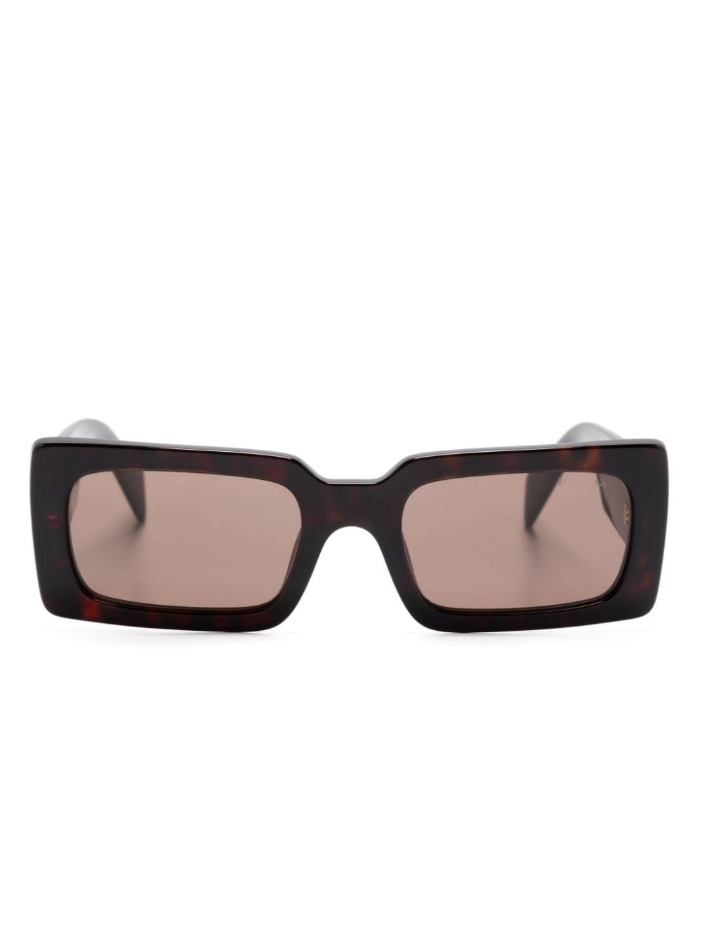 Prada Eyewear Eckige Sonnenbrille in Schildpattoptik - Braun von Prada Eyewear