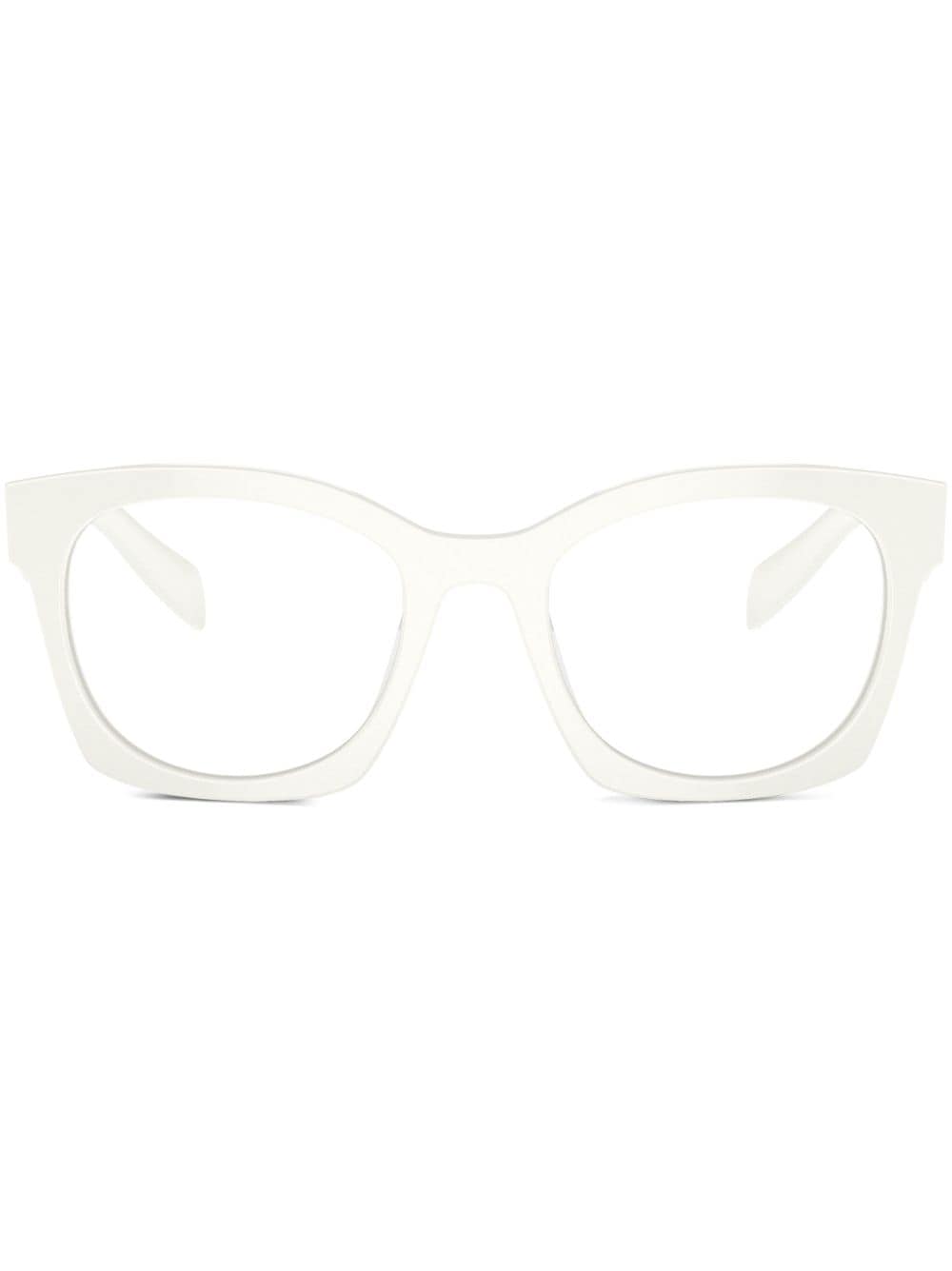 Prada Eyewear Eckige Sonnenbrille mit Logo - Weiß von Prada Eyewear