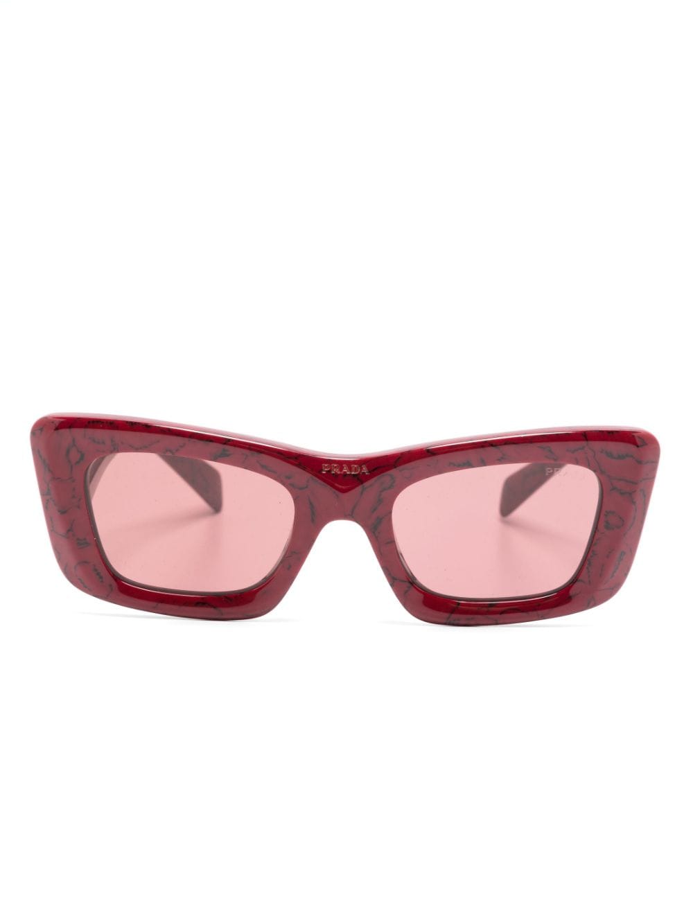 Prada Eyewear Eckige Prada Symbole Sonnenbrille - Rot von Prada Eyewear