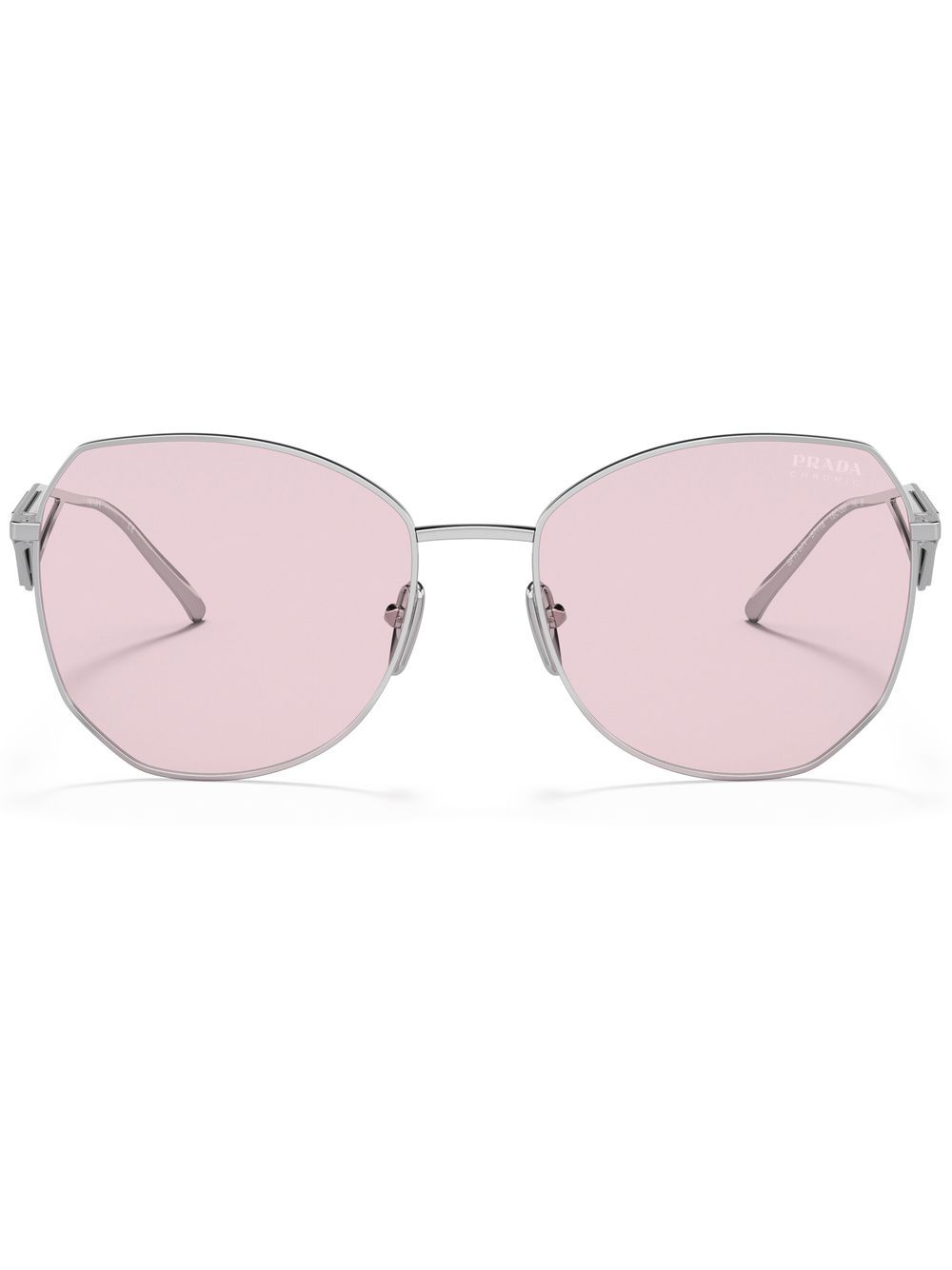 Prada Eyewear Sonnenbrille mit dreieckigem Logo - Silber von Prada Eyewear