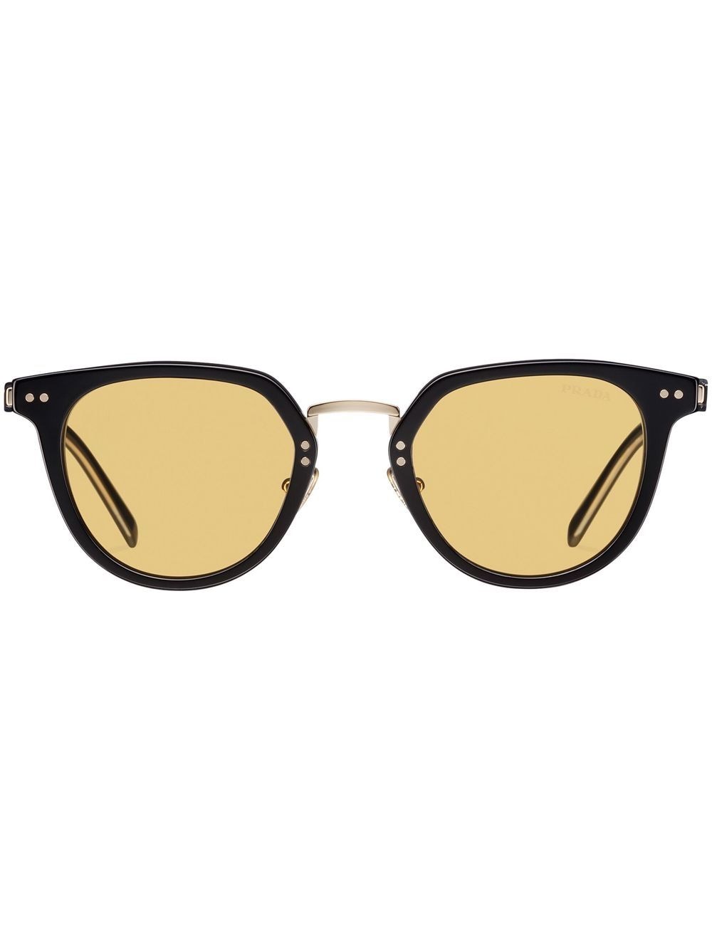 Prada Eyewear Sonnenbrille mit rundem Gestell - Schwarz von Prada Eyewear