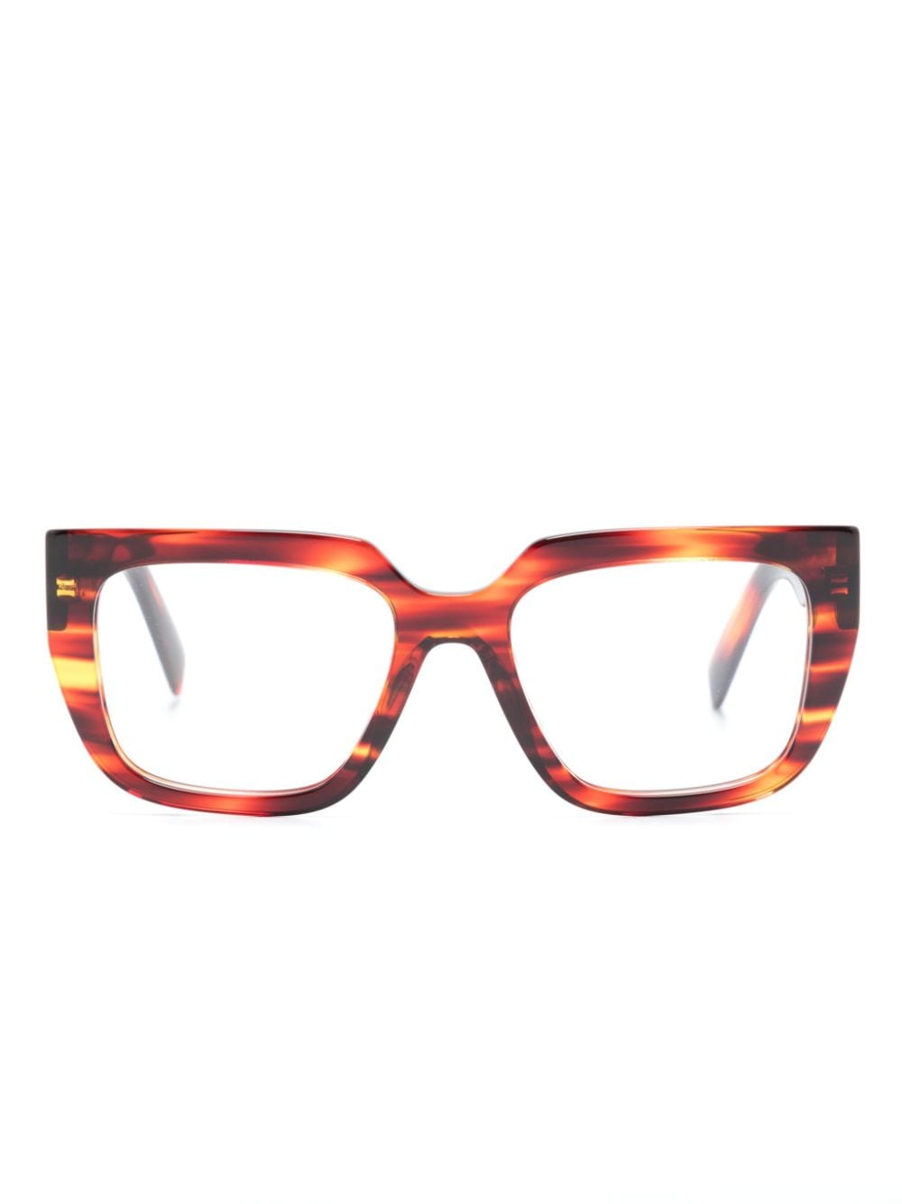 Prada Eyewear Eckige Brille mit grafischem Print - Braun von Prada Eyewear