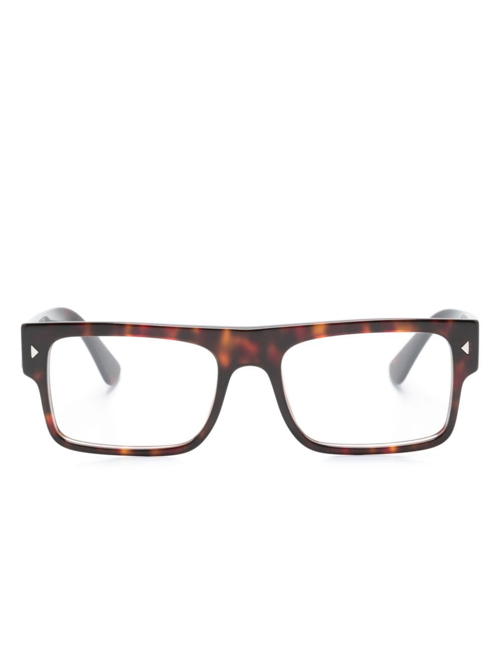 Prada Eyewear Eckige Brille mit Logo-Print - Braun von Prada Eyewear