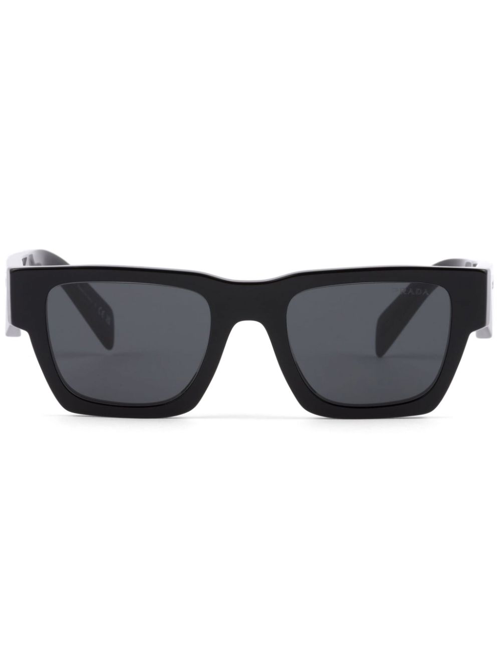 Prada Eyewear Eckige Sonnenbrille mit Logo-Gravur - Schwarz von Prada Eyewear