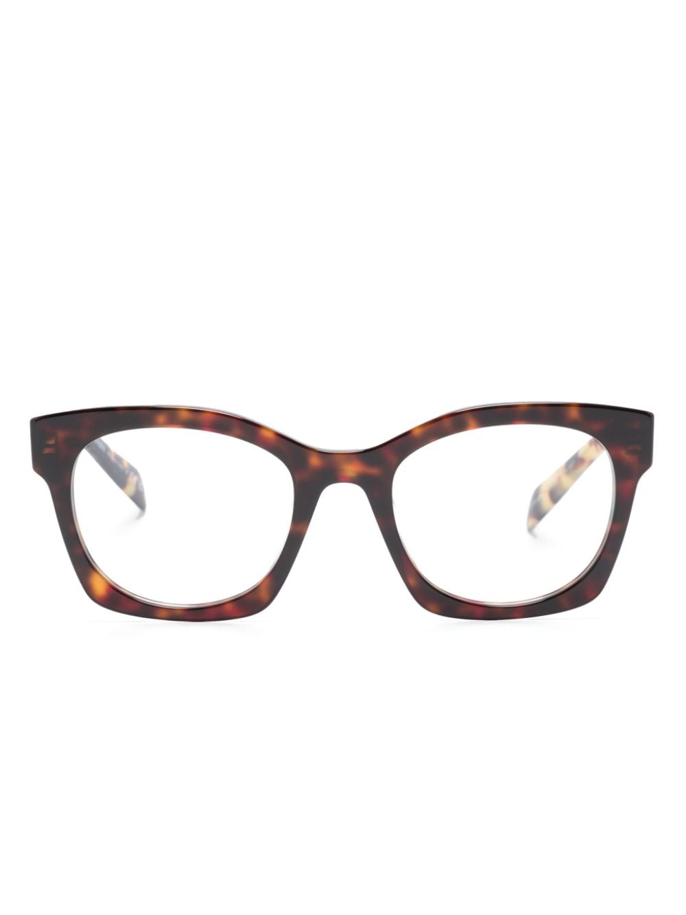 Prada Eyewear Runde Brille in Schildpattoptik - Braun von Prada Eyewear