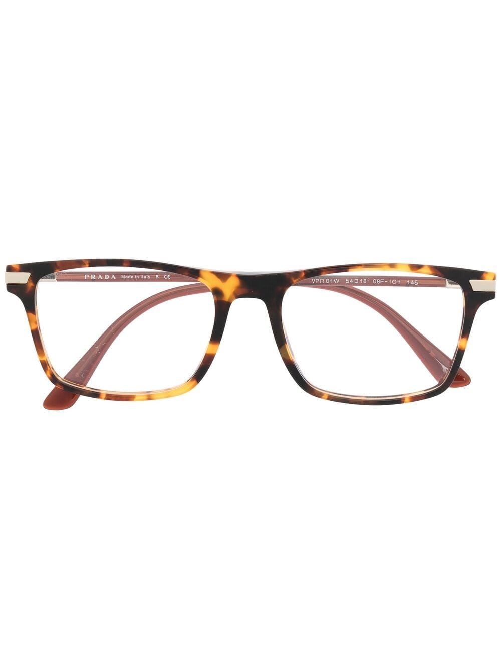 Prada Eyewear tortoiseshell-effect square-frame glasses - Braun von Prada Eyewear