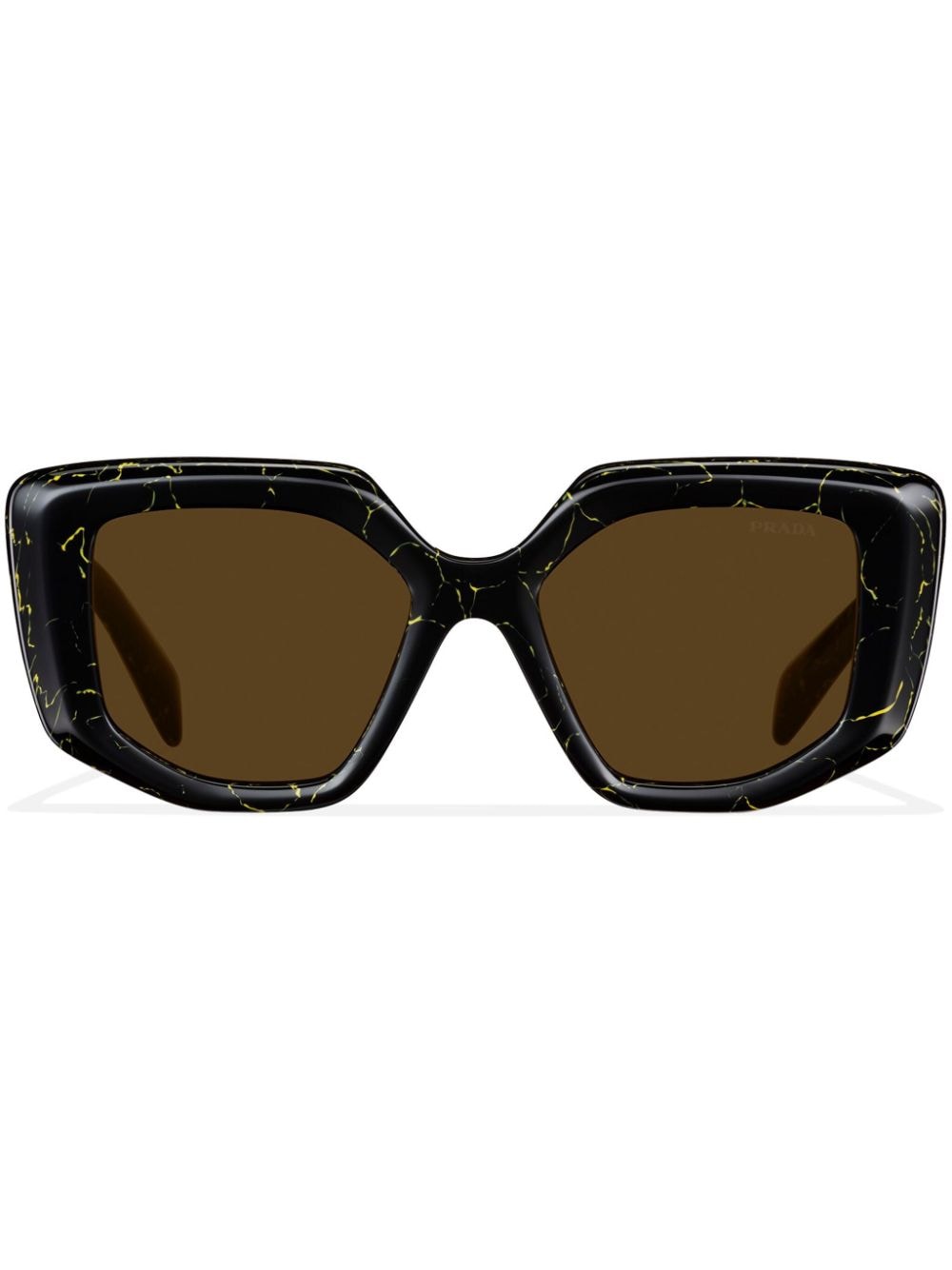 Prada Eyewear Eckige Brille mit Dreiecks-Logo - Schwarz von Prada Eyewear