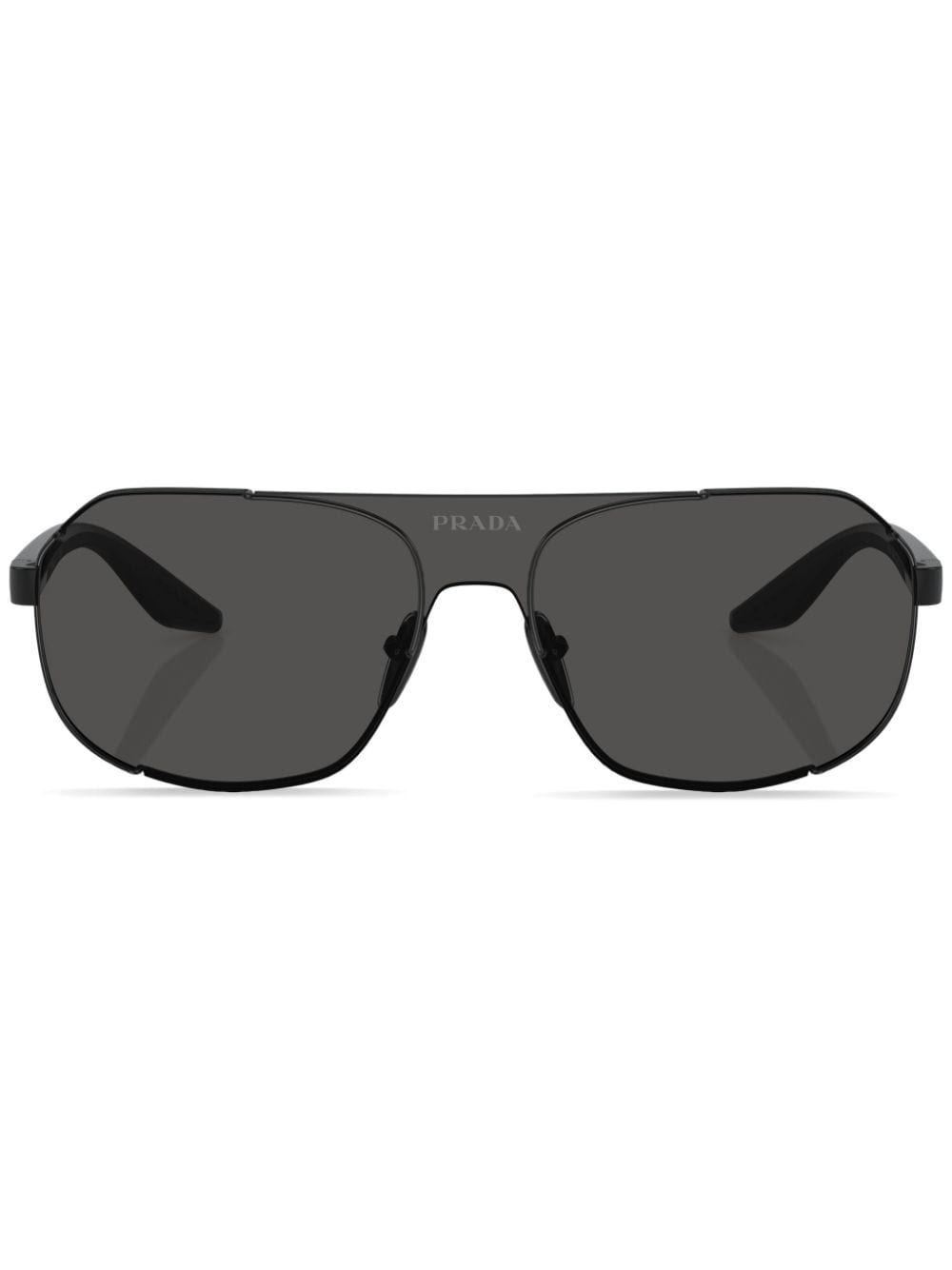 Prada Linea Rossa Sonnenbrille mit rundem Gestell - Schwarz von Prada Linea Rossa