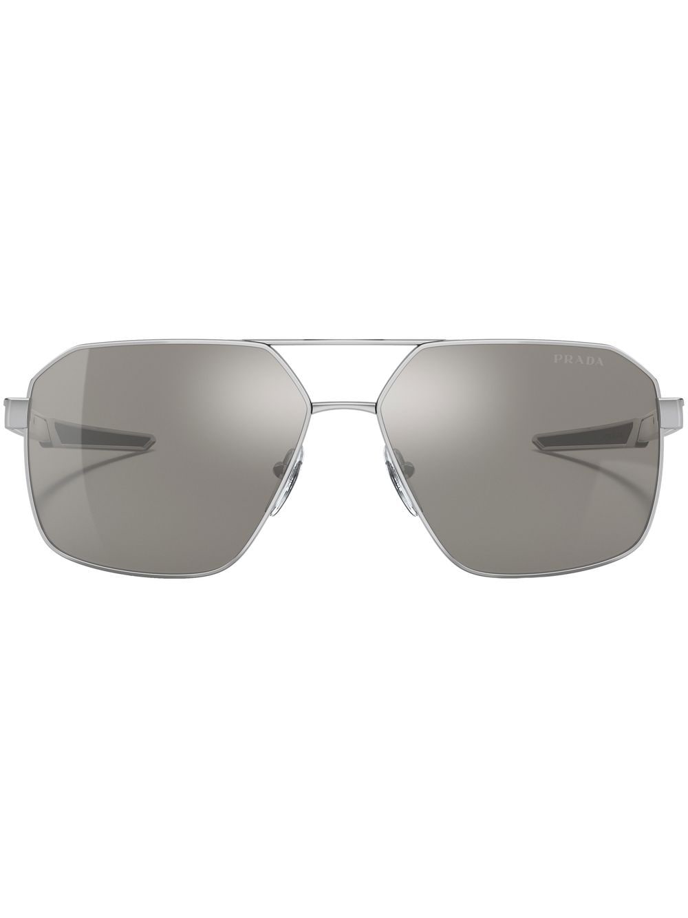 Prada Linea Rossa Sonnenbrille mit geometrischem Gestell - Silber von Prada Linea Rossa