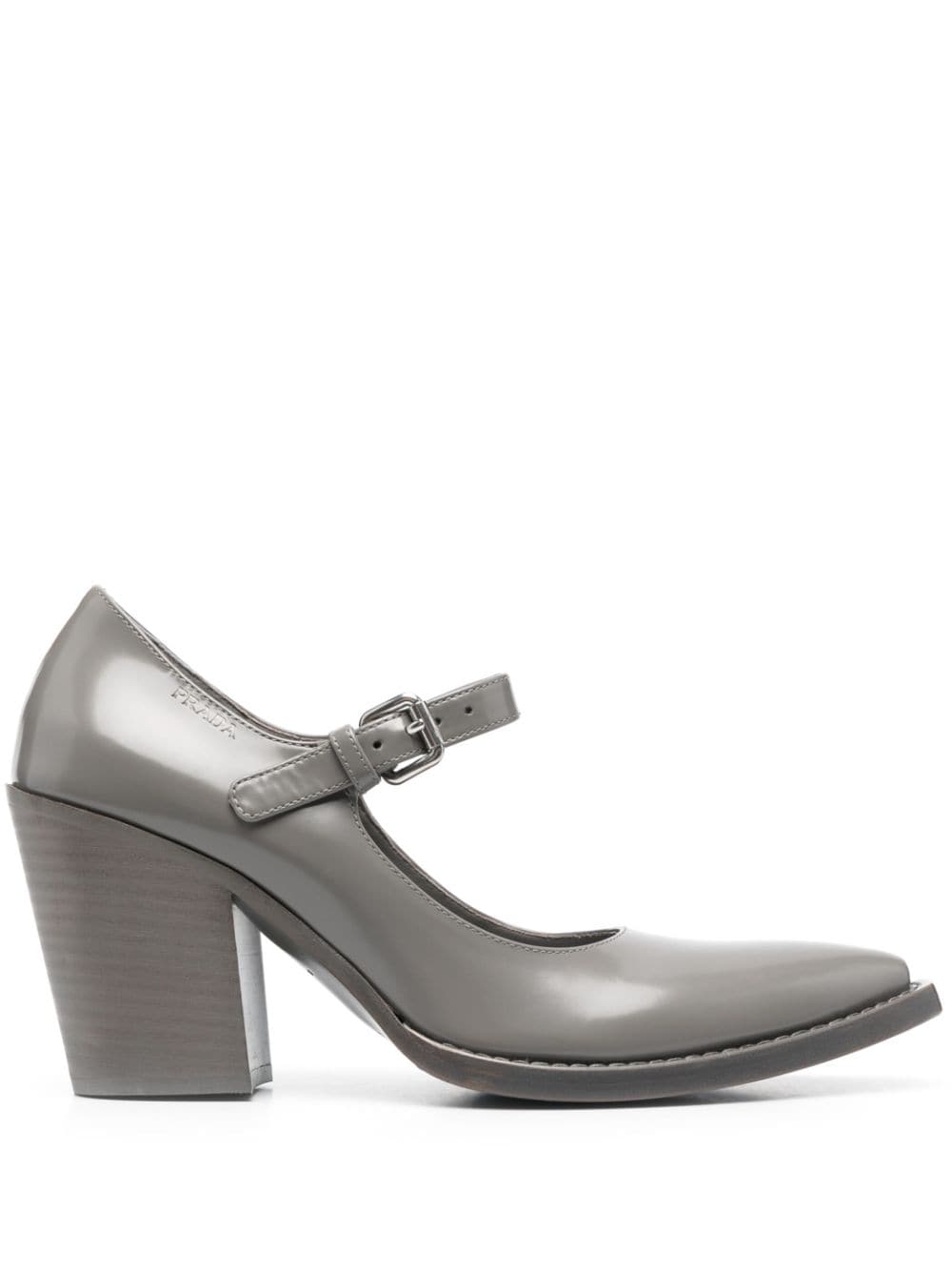 Prada Pumps aus gebürstetem Leder 90mm - Grau von Prada