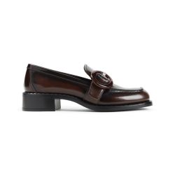Prada Braune Leder Slipper Für Damen von Prada