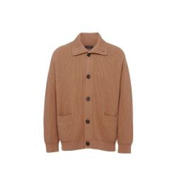 Prada Brauner Gerippter Strick-cardigan Aus Kaschmir von Prada