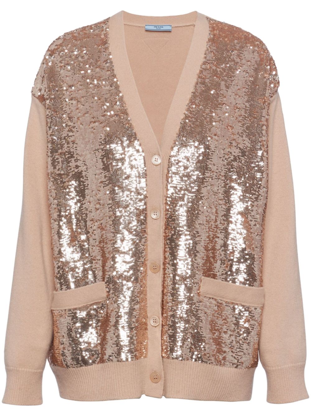 Prada Cardigan mit Pailletten - Nude von Prada