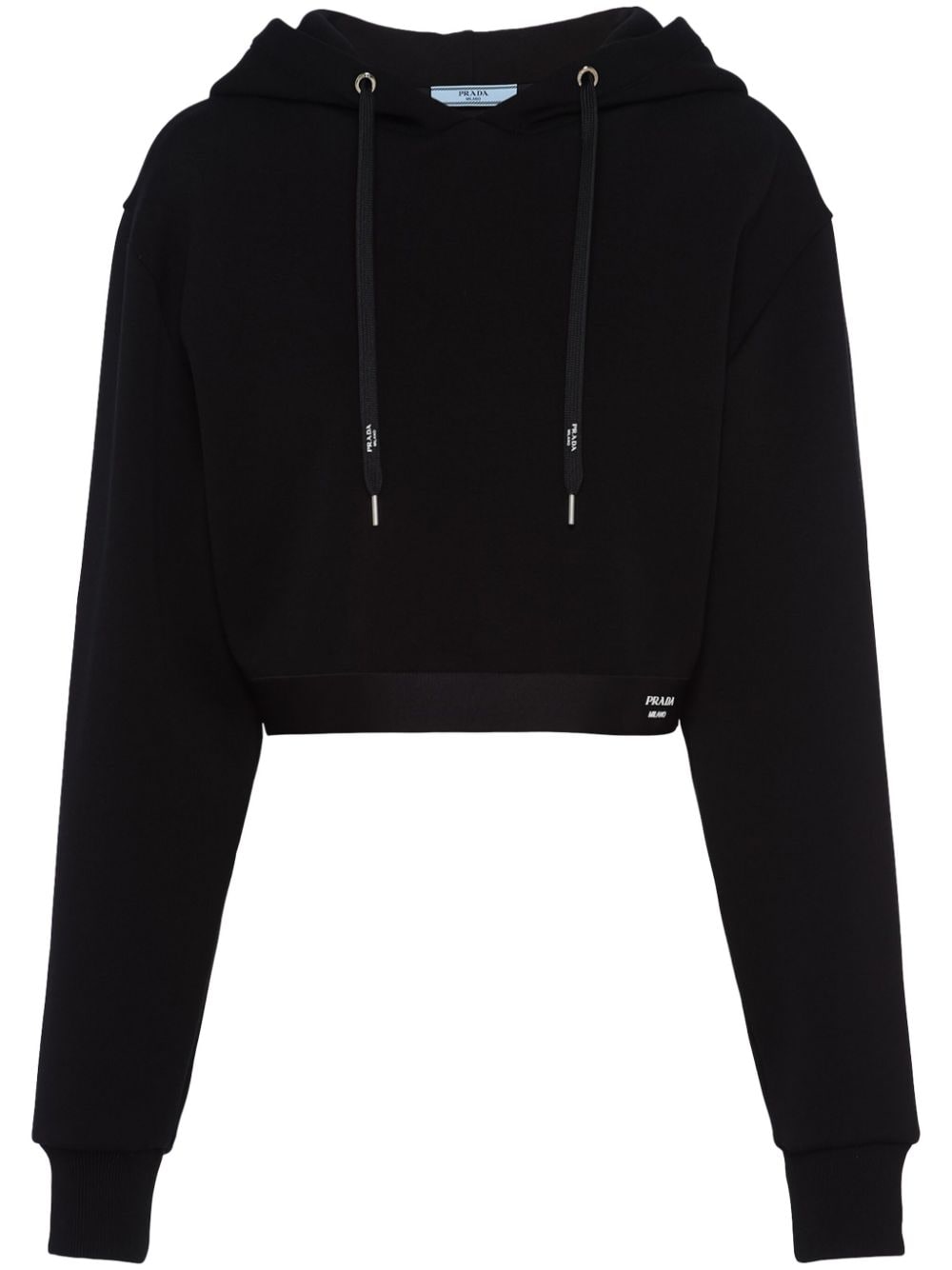 Prada Cropped-Hoodie mit Logo - Schwarz von Prada