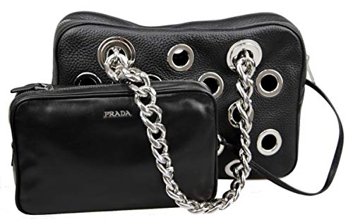 Prada Damen Schwarz Leder Schultertasche 1BB017 von Prada