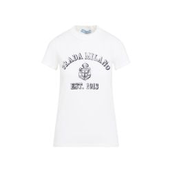 Prada Damen Weißes Baumwoll T-shirt von Prada