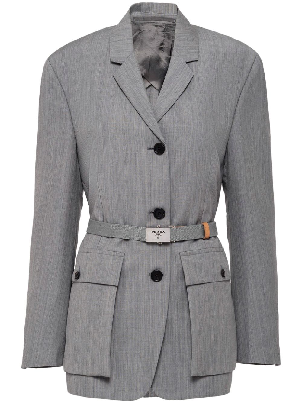 Prada Einreihiger Blazer mit Gürtel - Grau von Prada