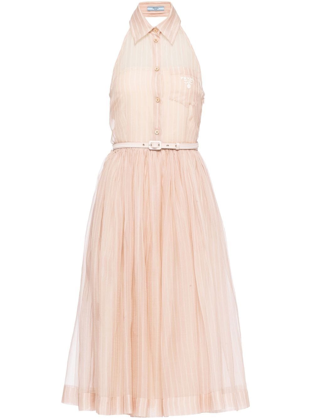 Prada Besticktes Organza-Midikleid - Nude von Prada