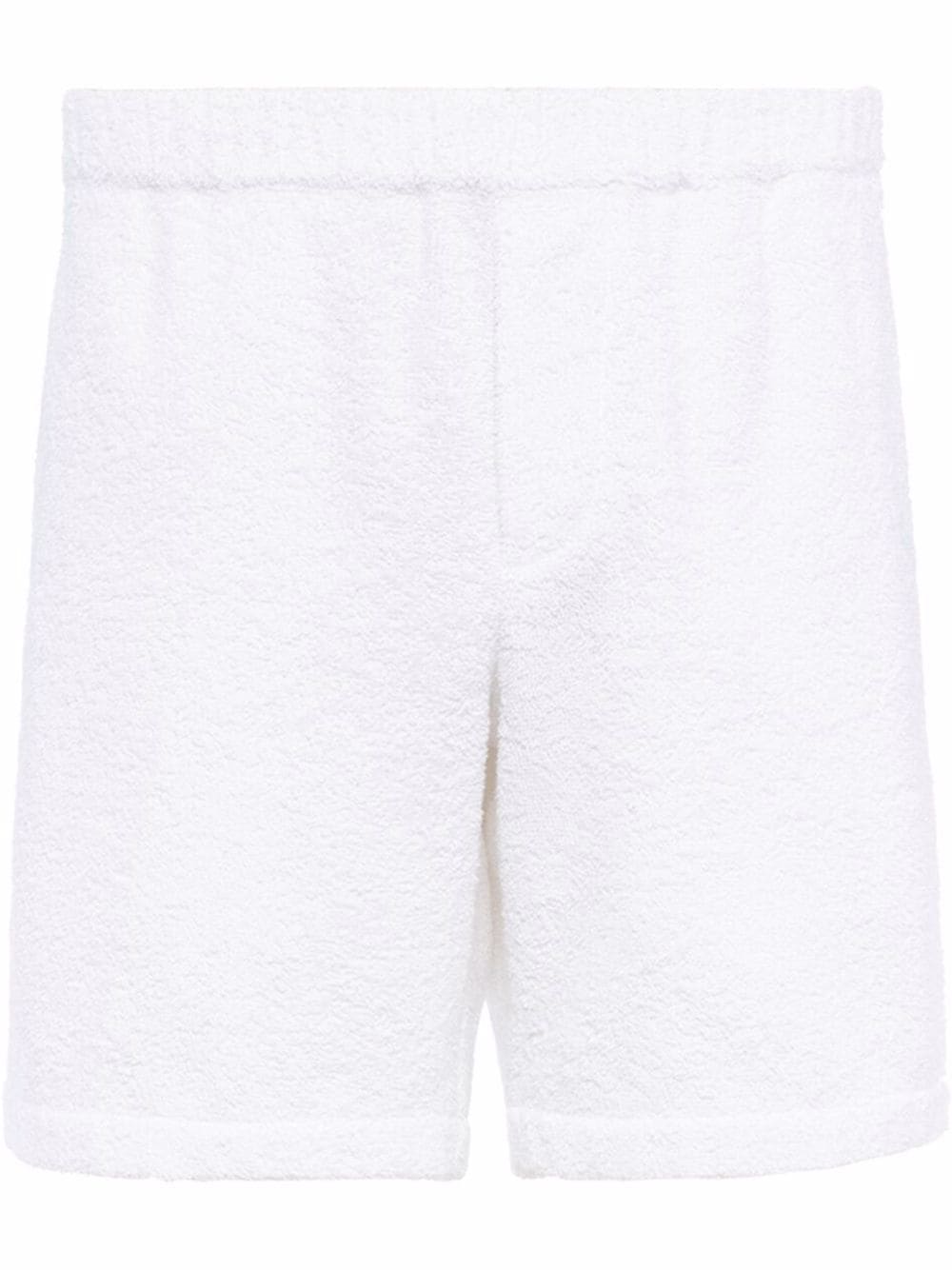 Prada Frottee-Shorts mit Logo-Schild - Weiß von Prada