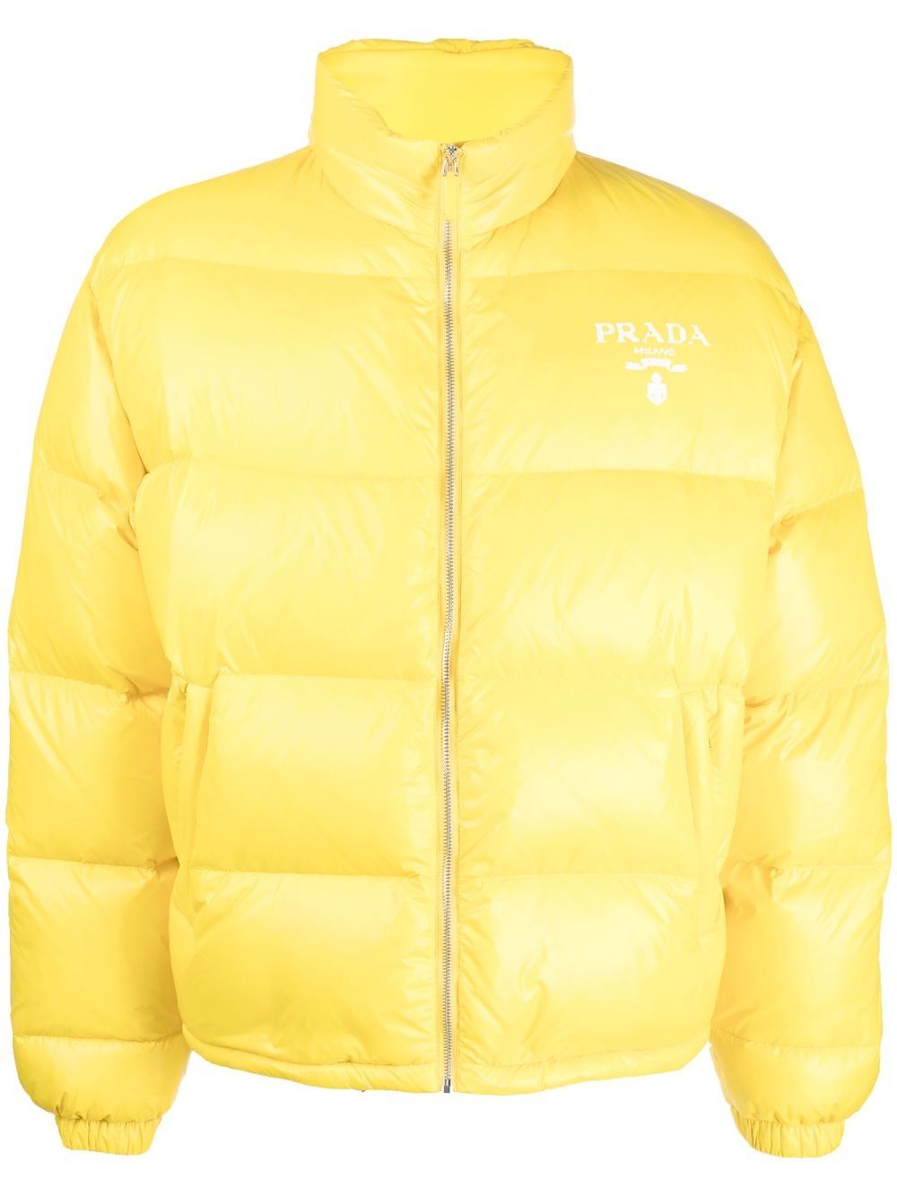 Prada Gefütterte Jacke mit Logo-Print - Gelb von Prada