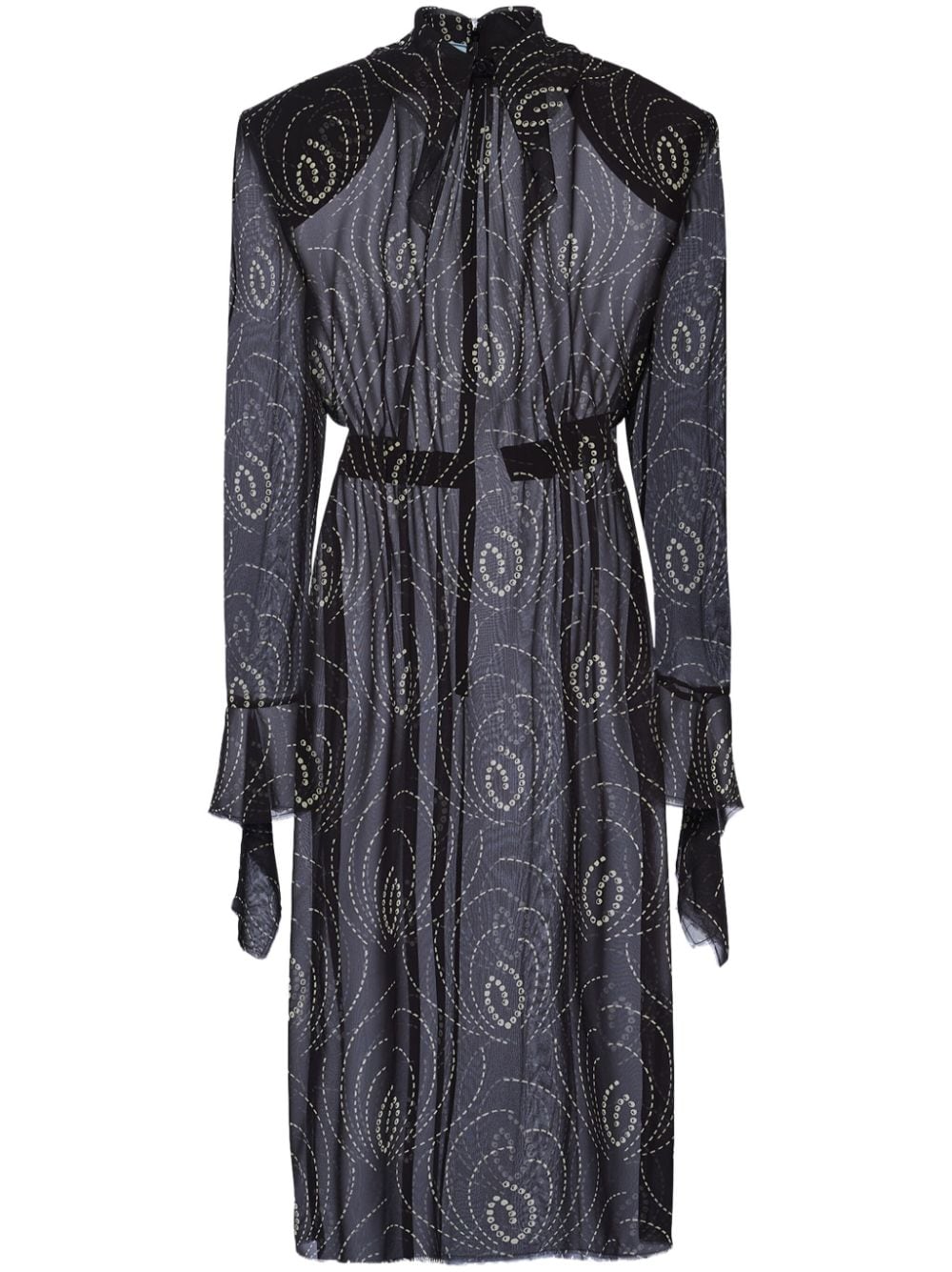 Prada Georgette-Kleid mit Print - Schwarz von Prada