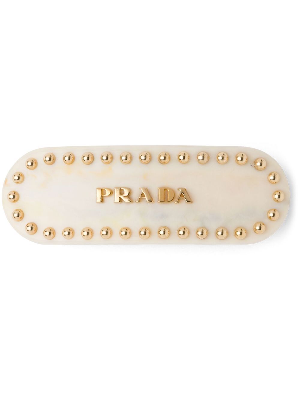 Prada Haarspange mit Nieten - Nude von Prada