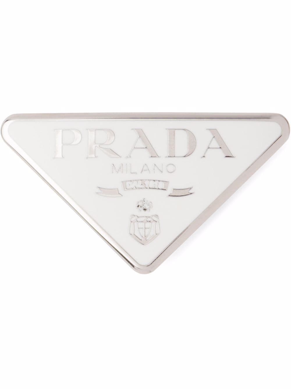 Prada Haarspange mit Triangel-Logo - Weiß von Prada