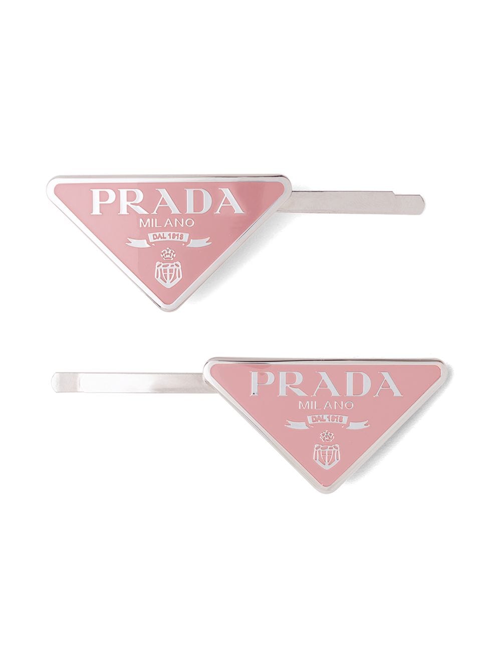 Prada Haarspangen mit Logo-Schild - Rosa von Prada