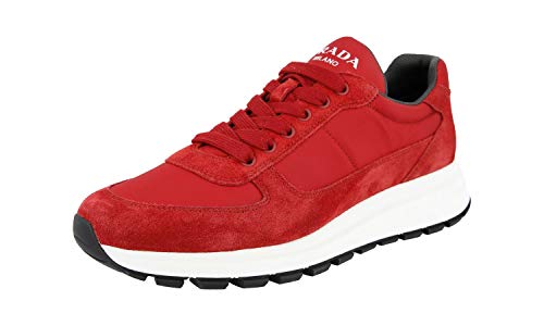 Prada Herren Rot Leder Sneaker 4E3487 OQT F0D56 42 EU/UK 8 von Prada