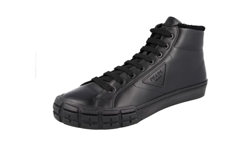 Prada Herren Schwarz Leder High-Top Sneaker 2TG171 999 F0002 46 EU/UK 12 von Prada