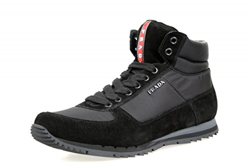 Prada Herren Schwarz Leder High-Top Sneaker 4T2782 41 EU / 7 UK von Prada