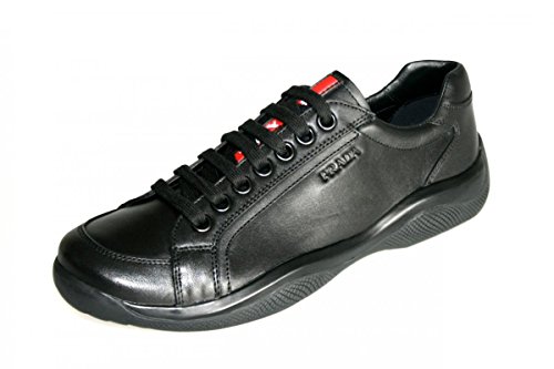 Prada Herren Schwarz Leder Sneaker 4E2649 O3Y F0002 42.5 EU/UK 8.5 von Prada