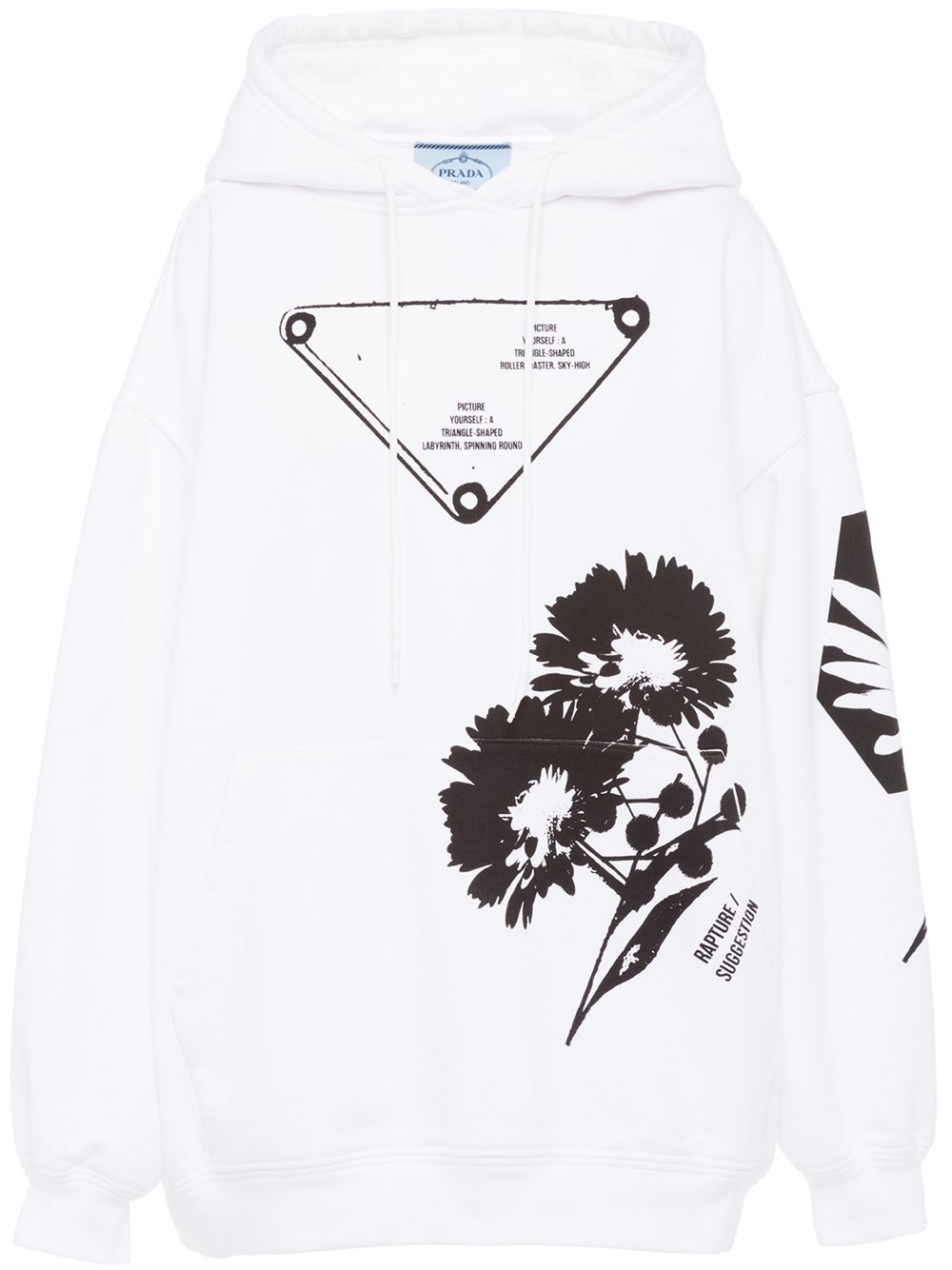 Prada Hoodie mit grafischem Print - Weiß von Prada