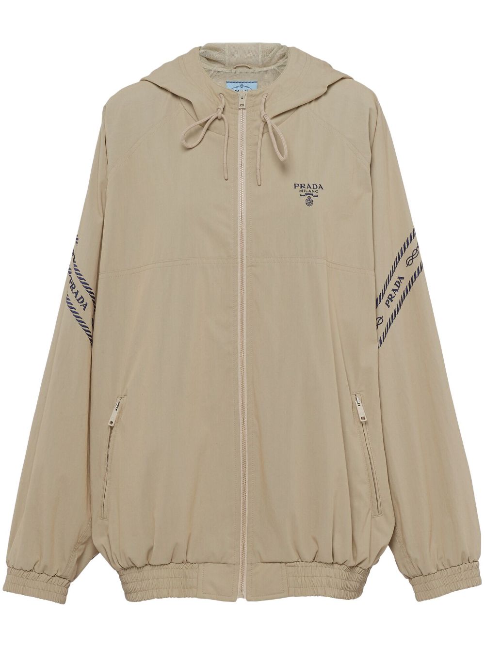 Prada Kapuzenjacke mit Logo-Stickerei - Nude von Prada