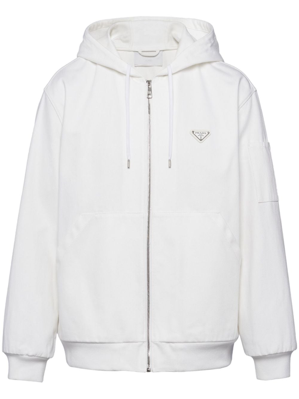 Prada Kapuzenjacke mit Triangel-Logo - Weiß von Prada