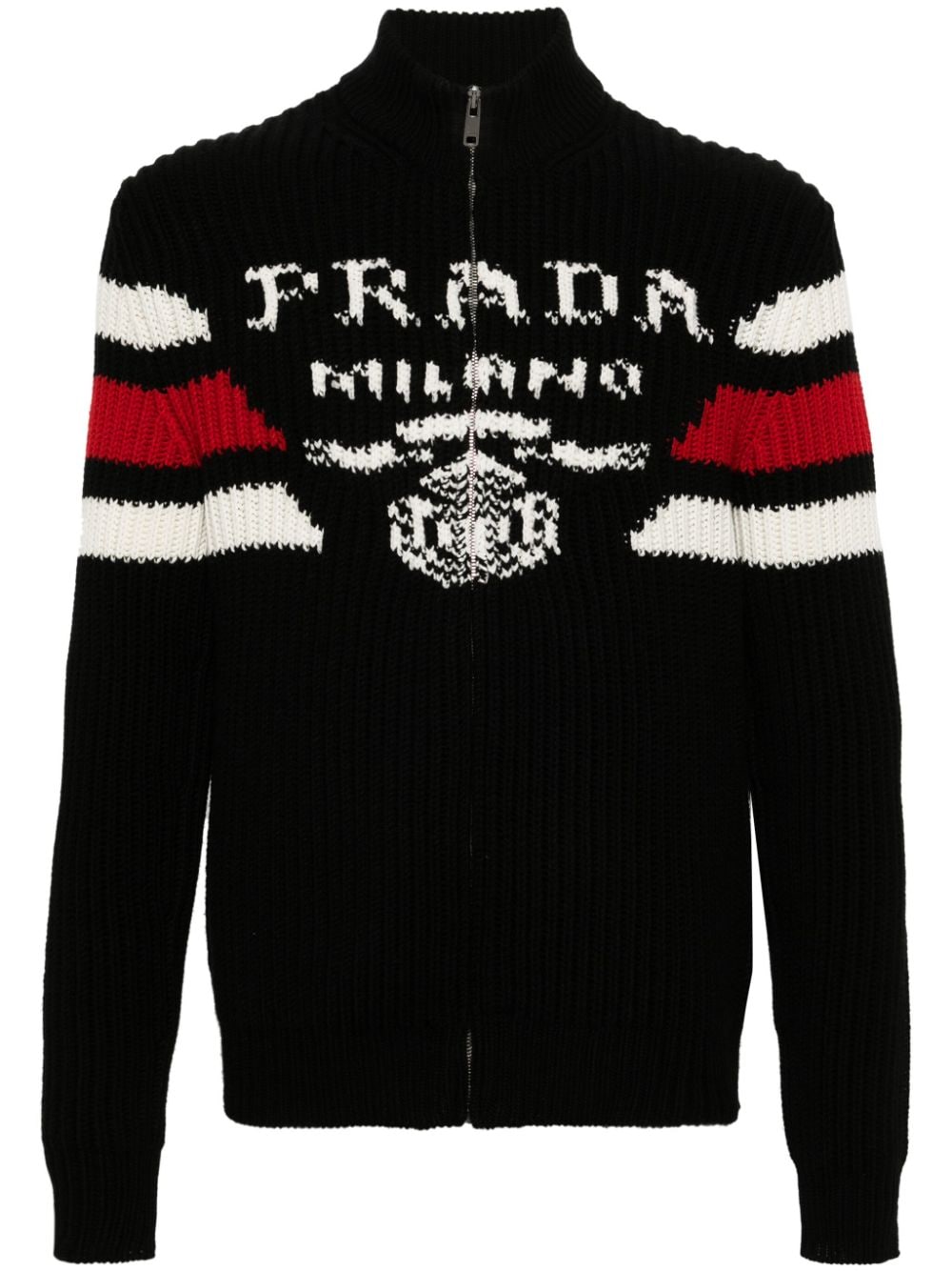 Prada Kaschmircardigan aus Logo-Jacquard - Schwarz von Prada