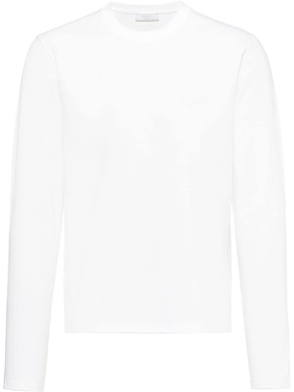 Prada Langarmshirt mit Logo-Schild - Weiß von Prada