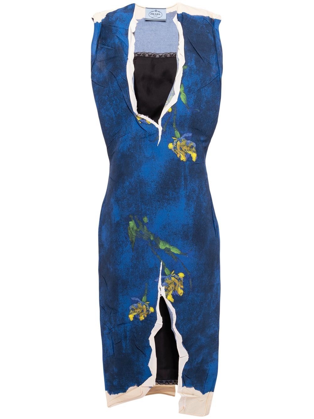 Prada Midikleid mit Blumen-Print - Blau von Prada