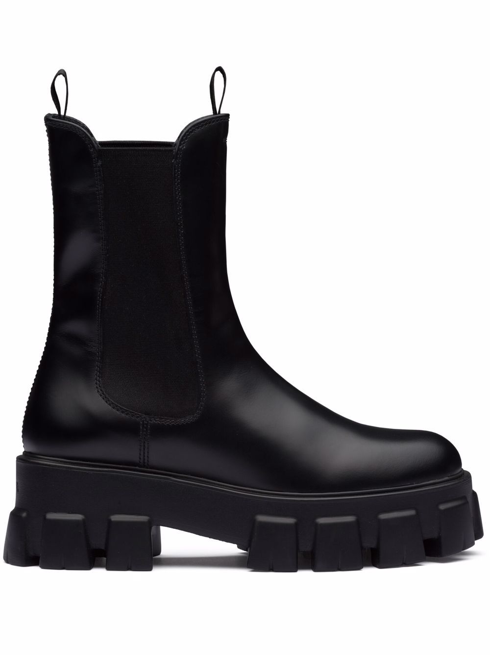 Prada Moonlith Stiefel aus gebürstetem Leder - Schwarz von Prada