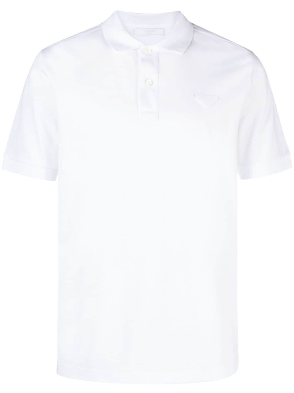 Prada Poloshirt mit Triangel-Logo - Weiß von Prada