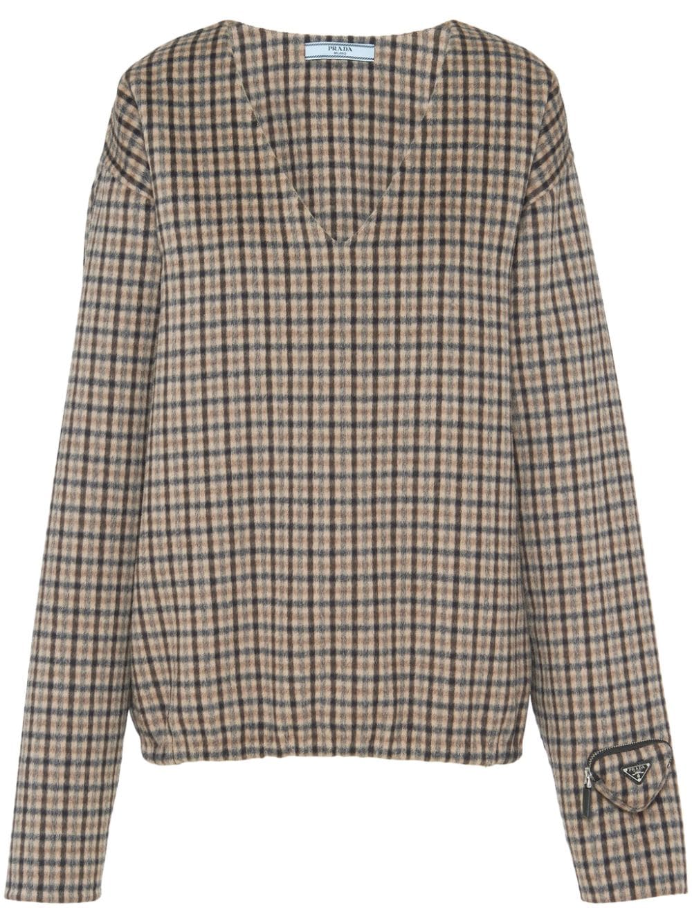 Prada Pullover mit Check - Nude von Prada