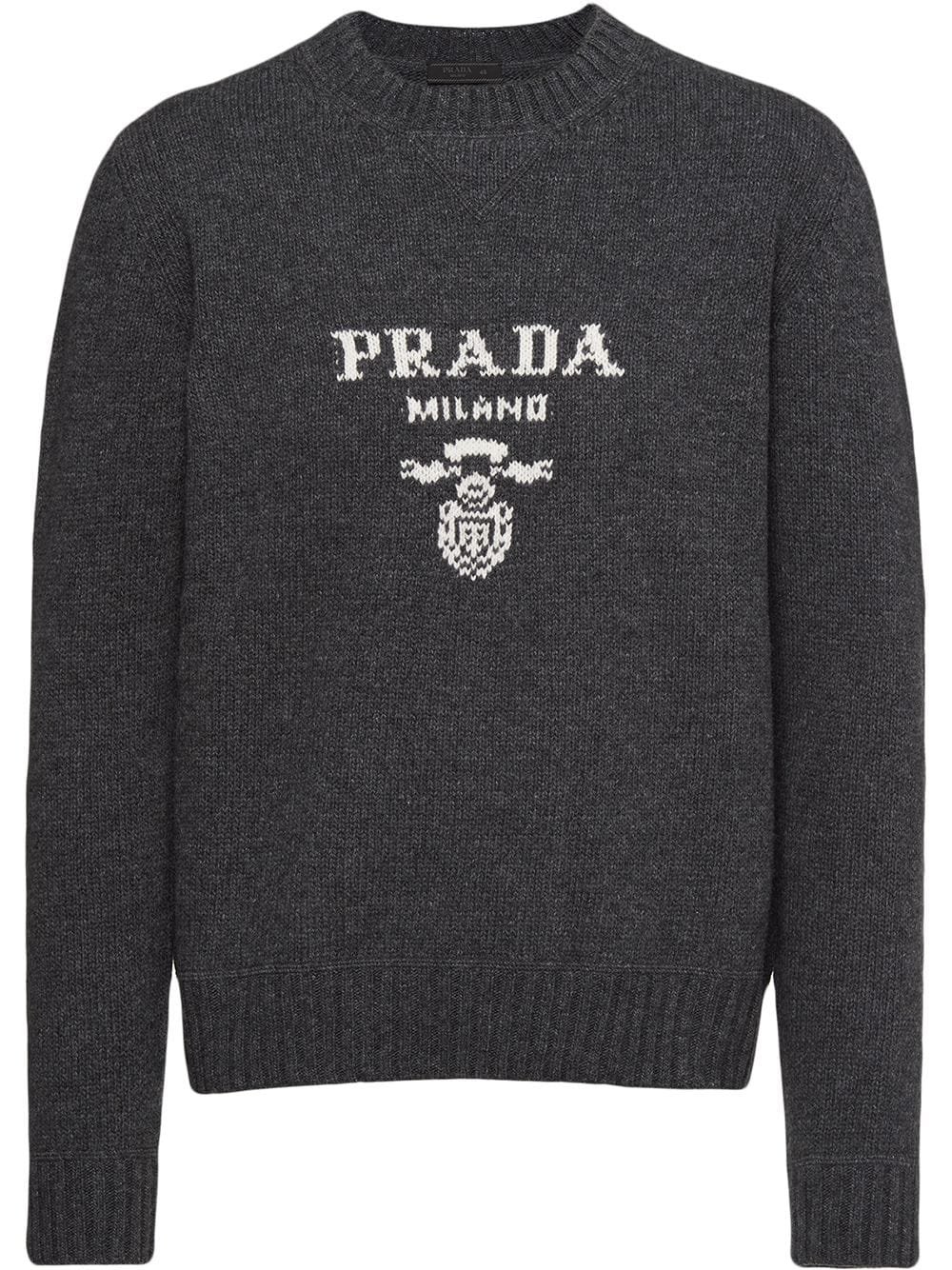 Prada Pullover mit Intarsien-Logo - Grau von Prada