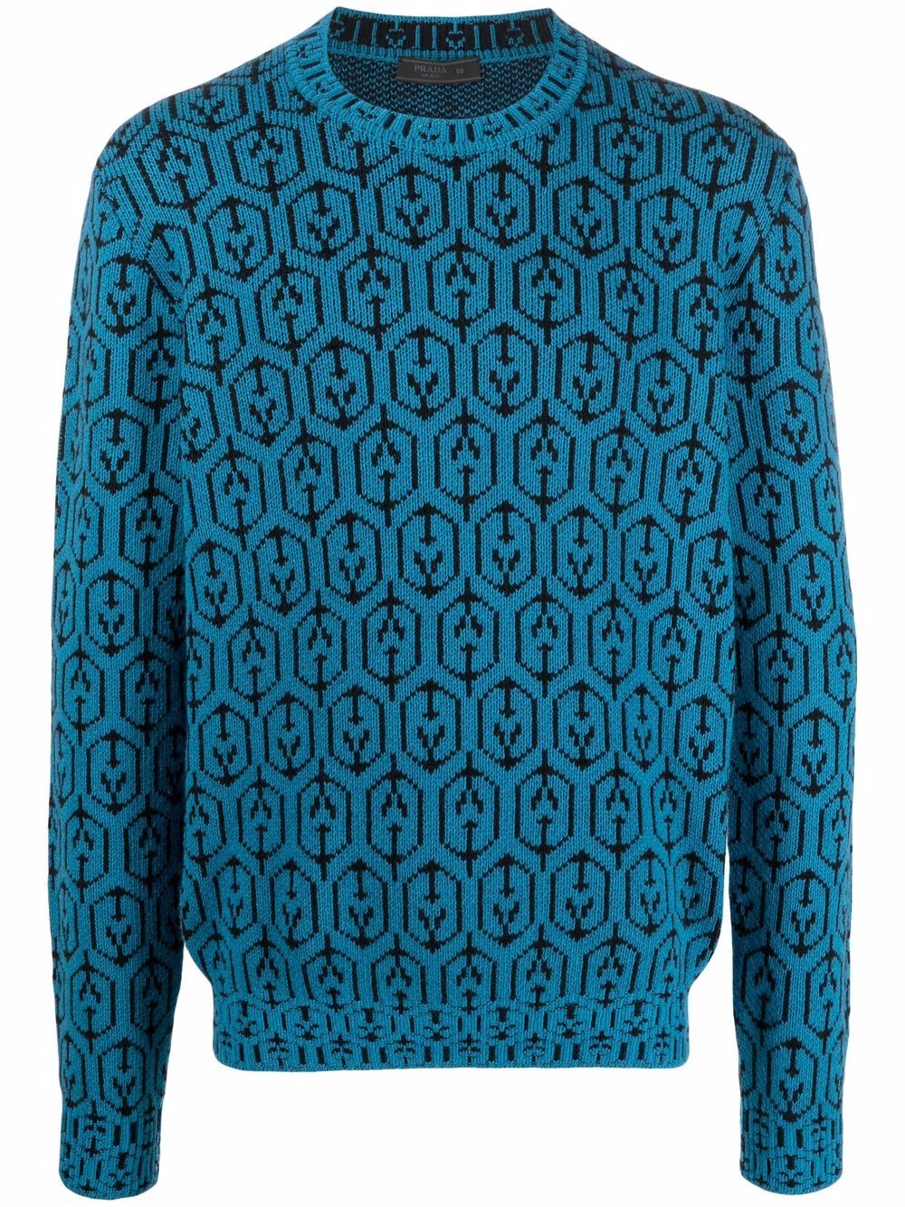 Prada Pullover mit geometrischem Intarsienmuster - Blau von Prada