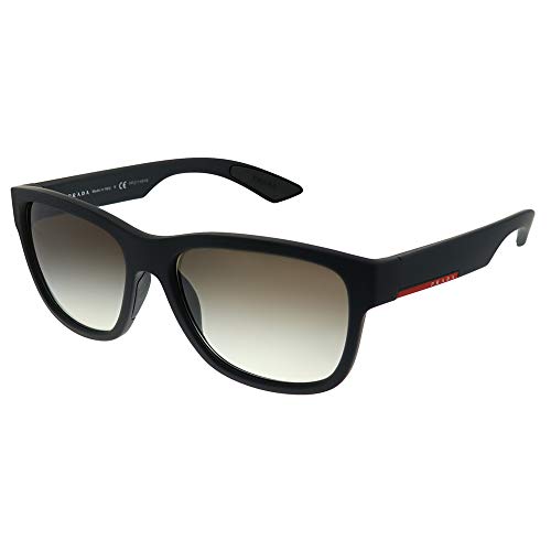 PRADA SPORT Herren 0Ps03Qs Dg00A7 57 Sonnenbrille, Schwarz (Black Rubber/Greygradient) von Prada